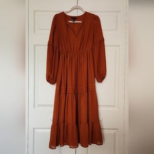 Rust Midi Dress